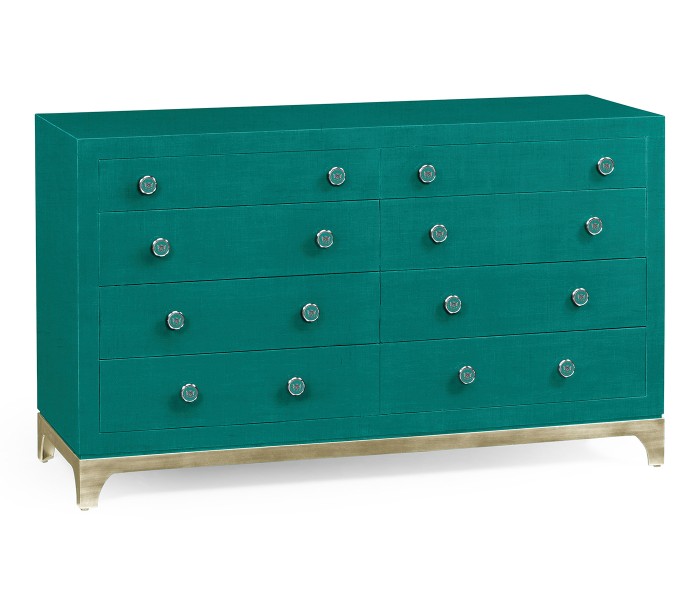 Peacock & Silver Double Low Chest