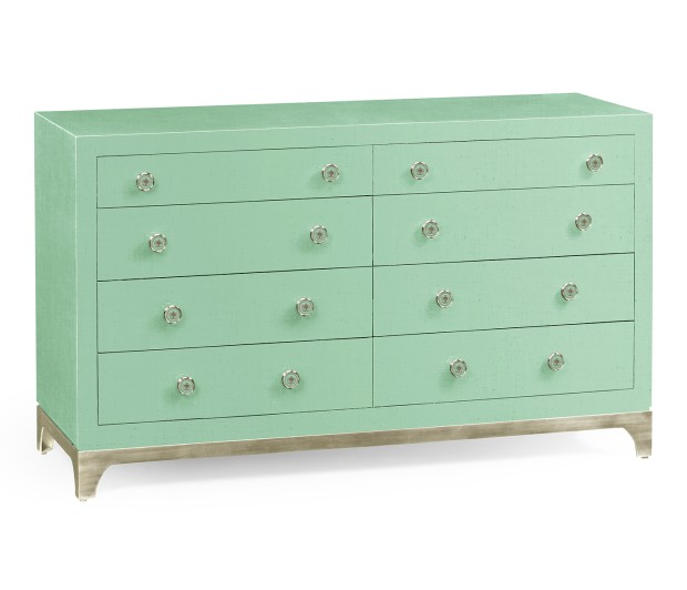 Robin's Egg & Silver Double Low Chest 