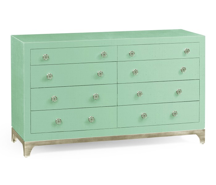 Robin's Egg & Silver Double Low Chest 