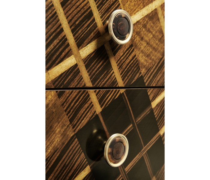 Hand Inlaid Tartan Low Chest