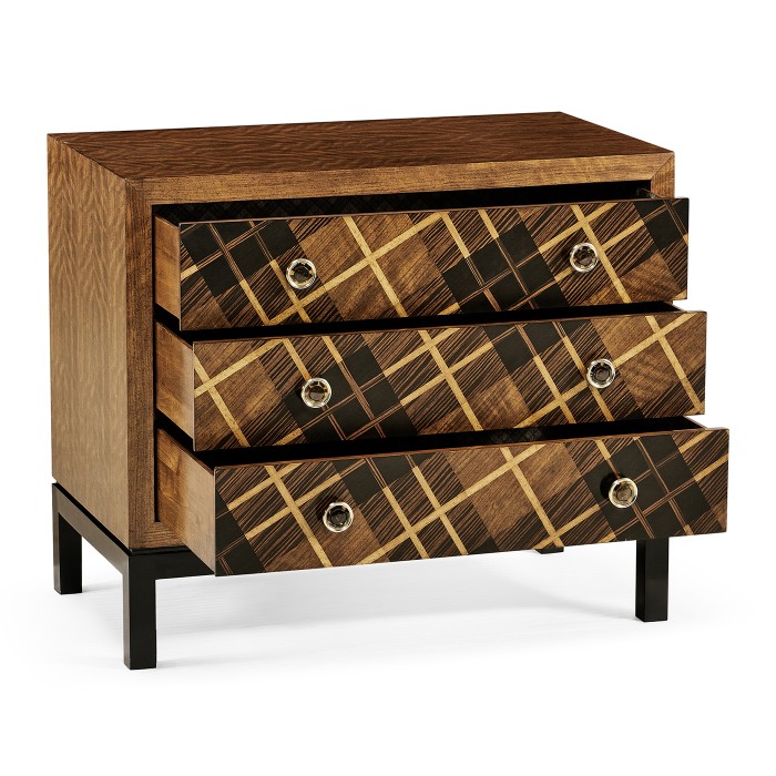 Hand Inlaid Tartan Low Chest
