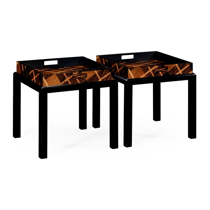 Hand Inlaid Tartan Butler's Tables