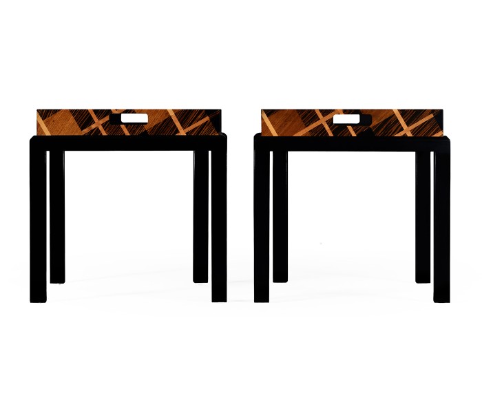 Hand Inlaid Tartan Butler's Tables