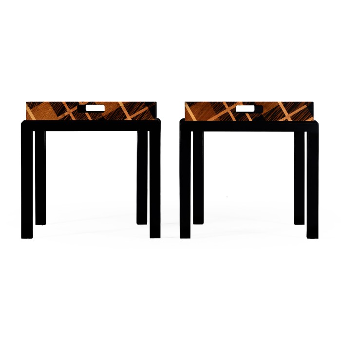 Hand Inlaid Tartan Butler's Tables