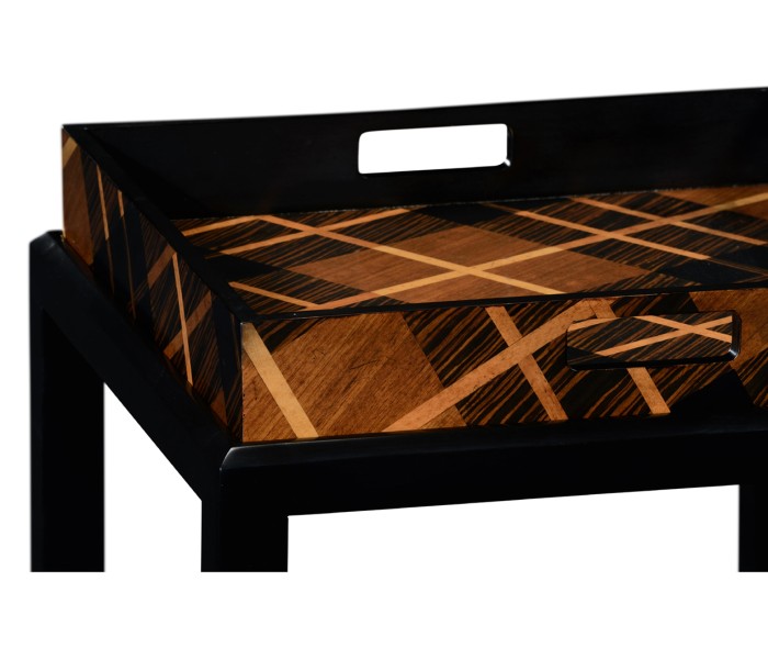 Hand Inlaid Tartan Butler's Tables