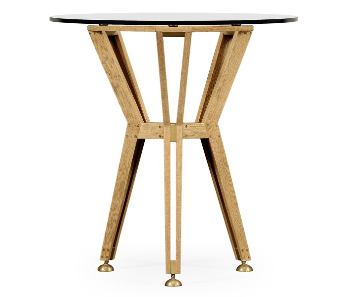 Oak Architectural Circular Side Table 24