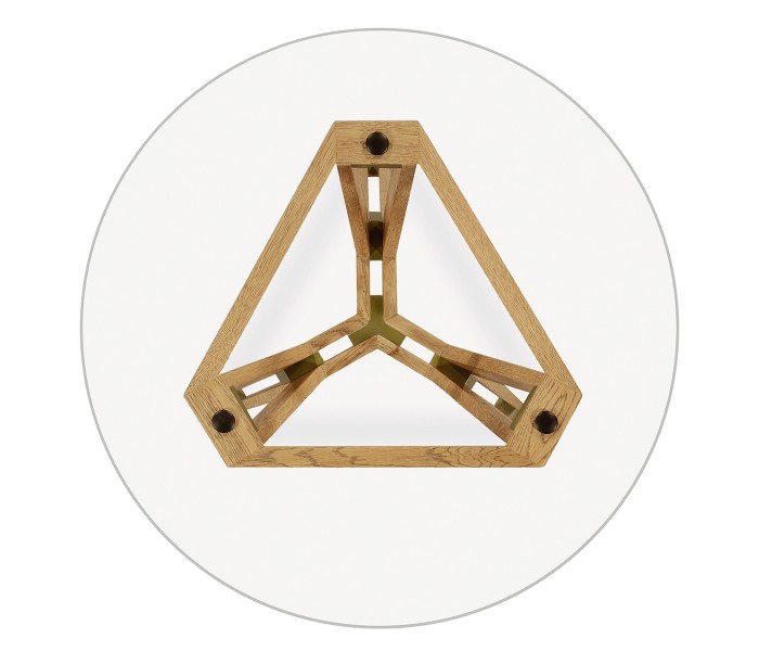 Oak Architectural Circular Side Table 24