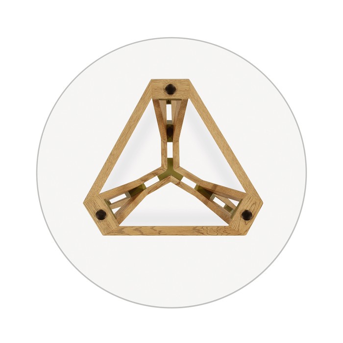 Oak Architectural Circular Side Table 24