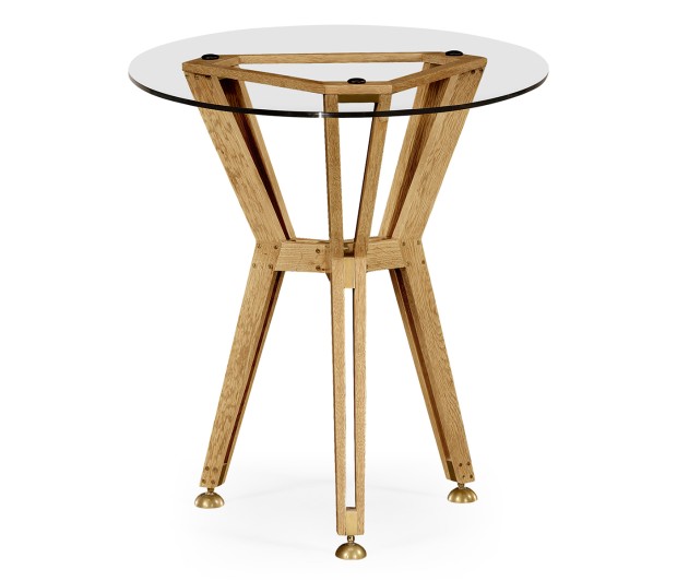 Oak Architectural Circular Side Table 24
