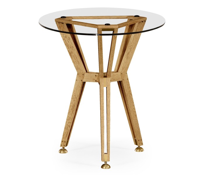 Oak Architectural Circular Side Table 24