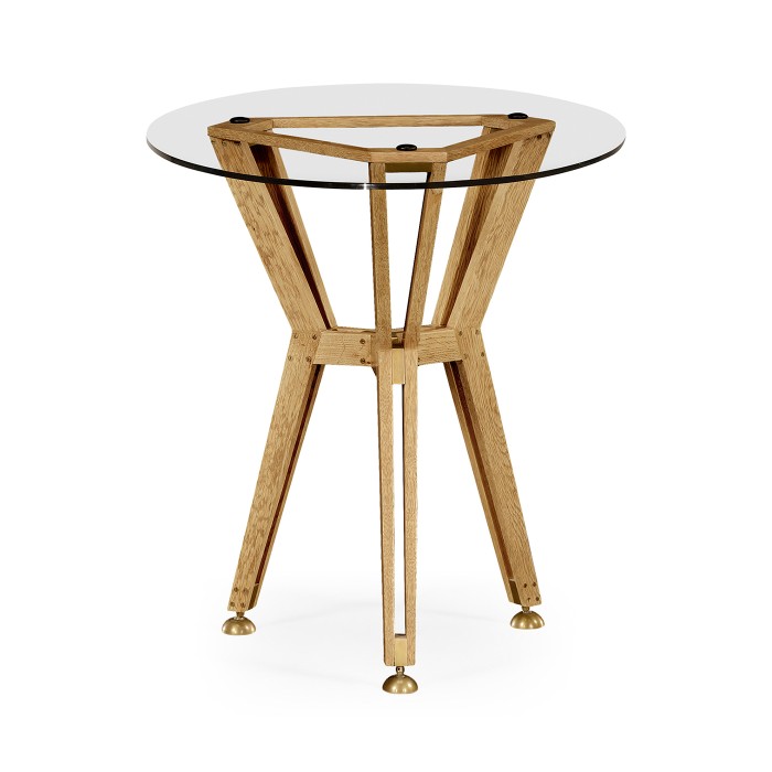 Oak Architectural Circular Side Table 24