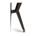 Midcentury Style Circular Black Mocha Oak Side Table with Glass Top 24