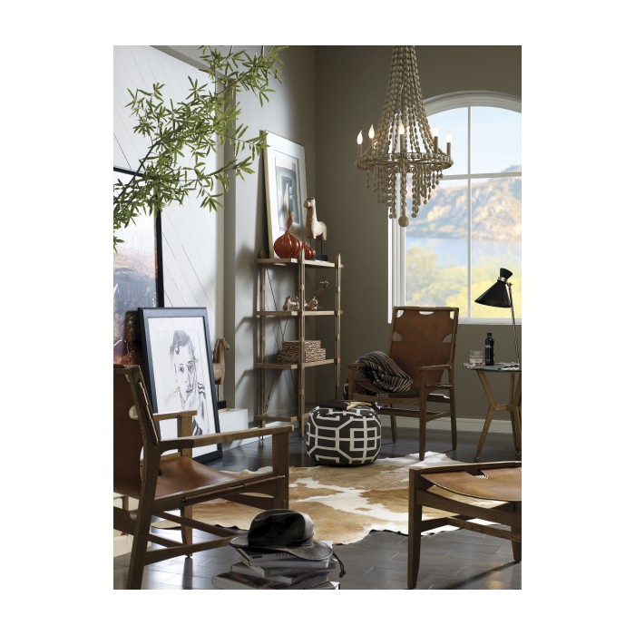 Casual Mid-cent Slung Leather Arm Chair