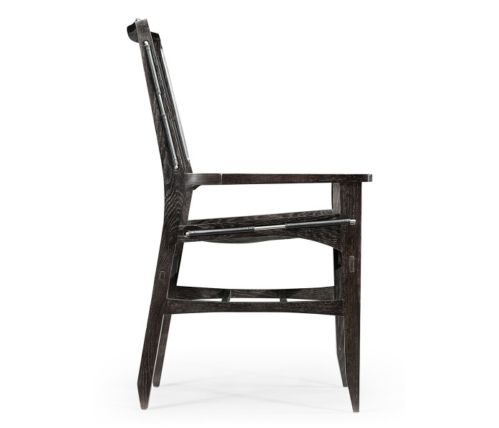 Casual Mid-cent Slung Leather Arm Chair