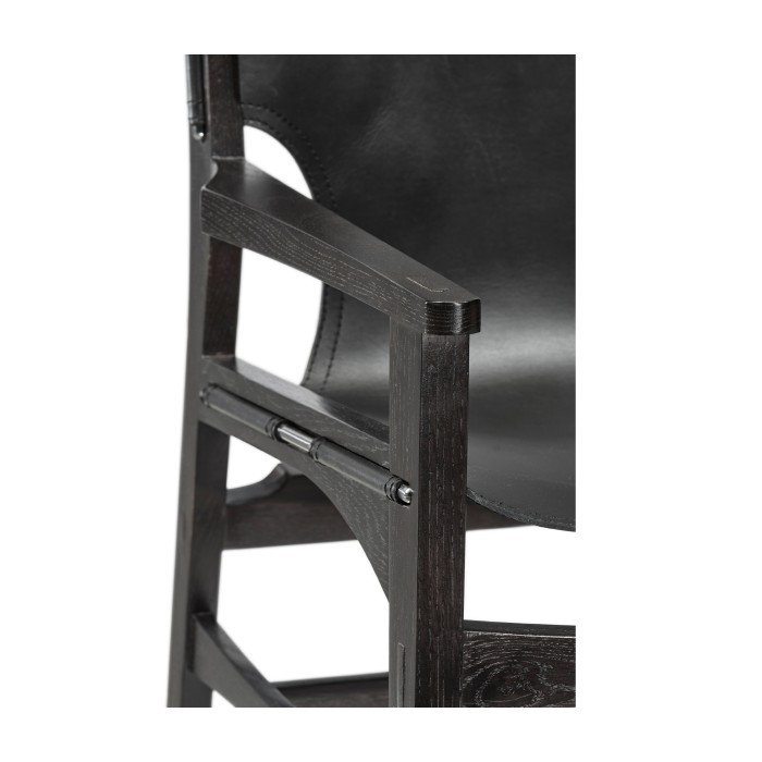 Casual Mid-cent Slung Leather Arm Chair