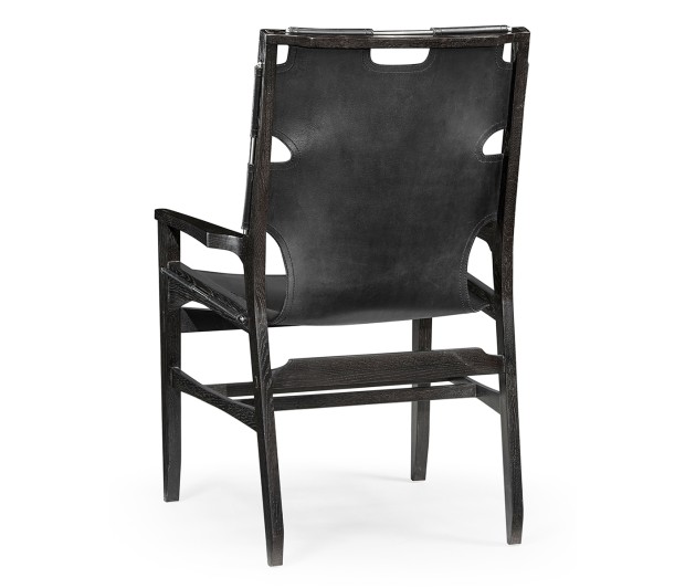 Casual Mid-cent Slung Leather Arm Chair