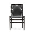 Casual Mid-cent Slung Leather Side Chair