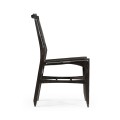 Casual Mid-cent Slung Leather Side Chair