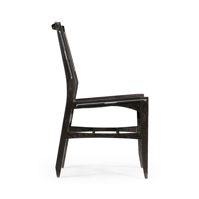 Casual Mid-cent Slung Leather Side Chair