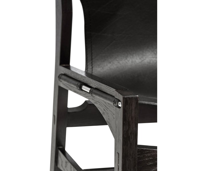 Casual Mid-cent Slung Leather Side Chair