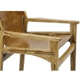 Midcentury Style Slung Medium Antique Chestnut Leather & Light Oak Counter Stool