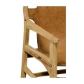 Midcentury Style Slung Leather & Light Oak Two Seat Bench