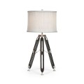 Black Mocha Oak Architectural Table Lamp with White Brass Stretcher 32