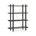 4-Tier Black Mocha Oak Architectural Étagère