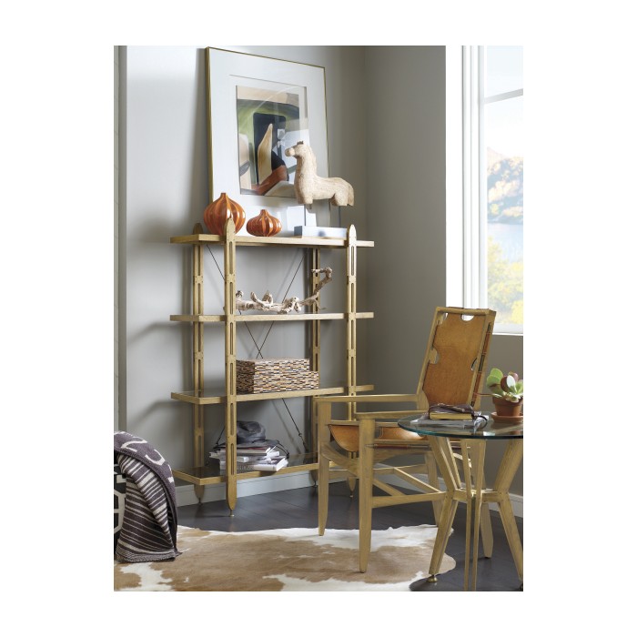 4-Tier Black Mocha Oak Architectural Étagère