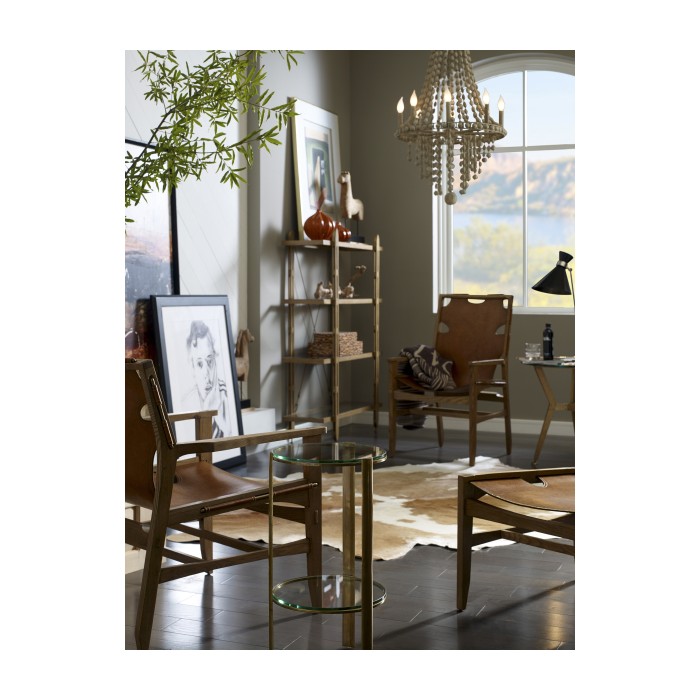 4-Tier Black Mocha Oak Architectural Étagère