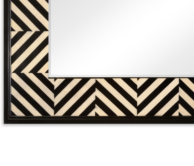 Classic Ebony & Ivory Herringbone Mirror