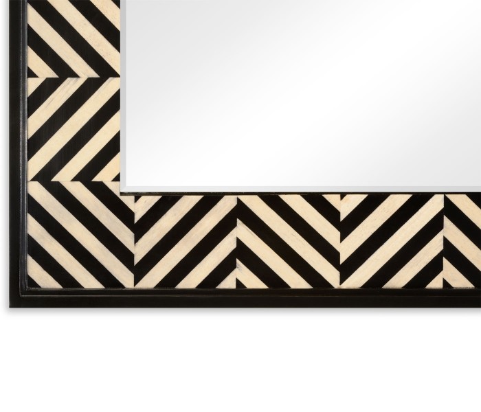 Classic Ebony & Ivory Herringbone Mirror