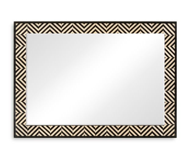 Classic Ebony & Ivory Herringbone Mirror