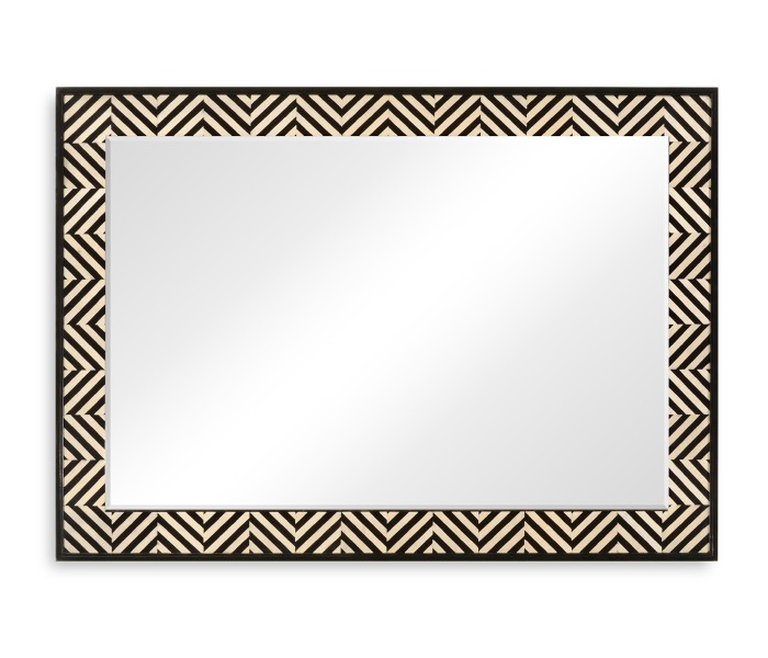 Classic Ebony & Ivory Herringbone Mirror