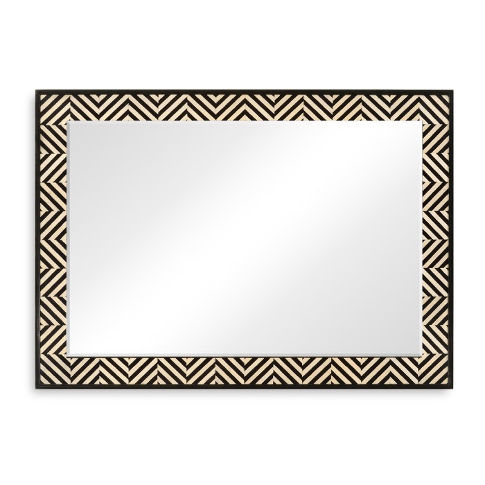 Classic Ebony & Ivory Herringbone Mirror