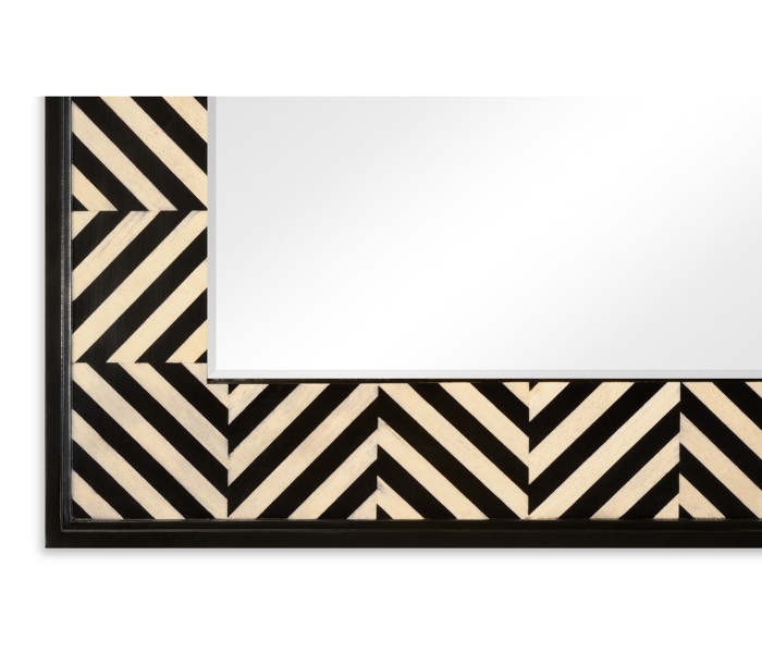 Classic Ebony & Ivory Herringbone Mirror