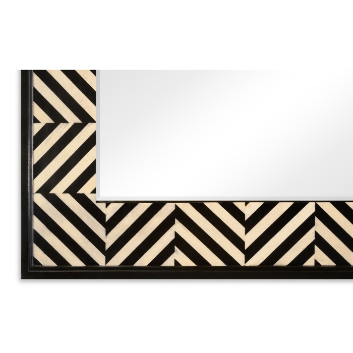 Classic Ebony & Ivory Herringbone Mirror
