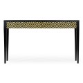 Classic Ebony & Ivory Herringbone Console Table