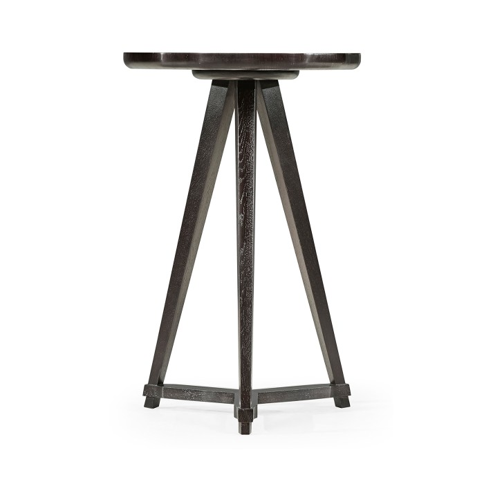 Circular Black Mocha Oak & Oyster Side Table