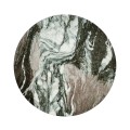 Round Geometric Faux Black & Grey Marble Wine Table