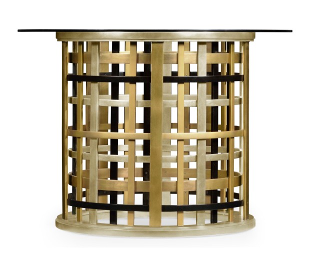 Multi Metal Round Plaid Centre Table