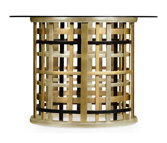 Multi Metal Round Plaid Centre Table