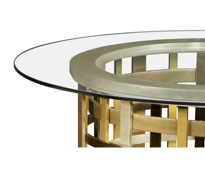 Multi Metal Round Plaid Centre Table
