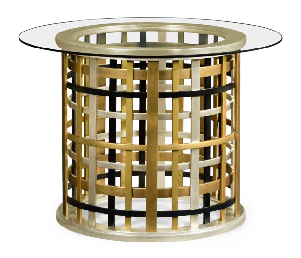 Multi Metal Round Plaid Centre Table