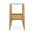 Rectangular Architects End Table with Drawer and Glass Top