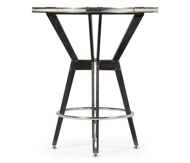 Architectural Circular Black Mocha Oak Bar Table 36