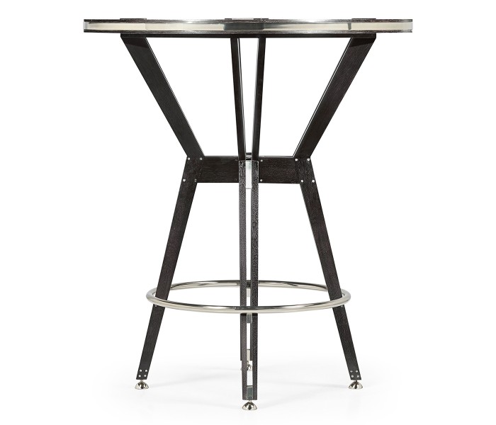 Architectural Circular Black Mocha Oak Bar Table 36