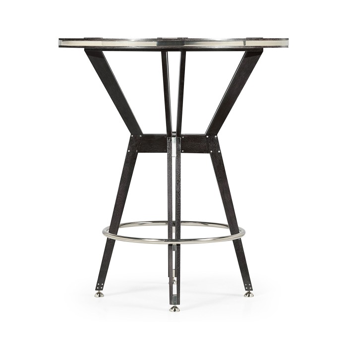 Architectural Circular Black Mocha Oak Bar Table 36