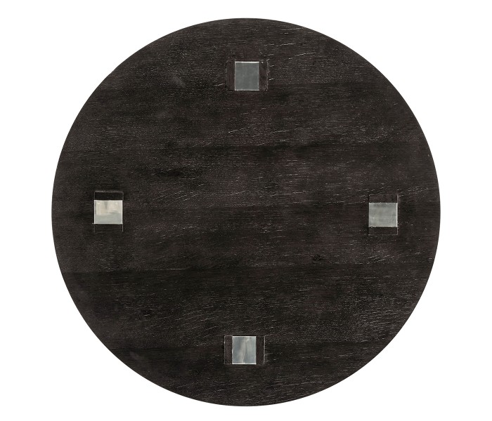Architectural Circular Black Mocha Oak Bar Table 36