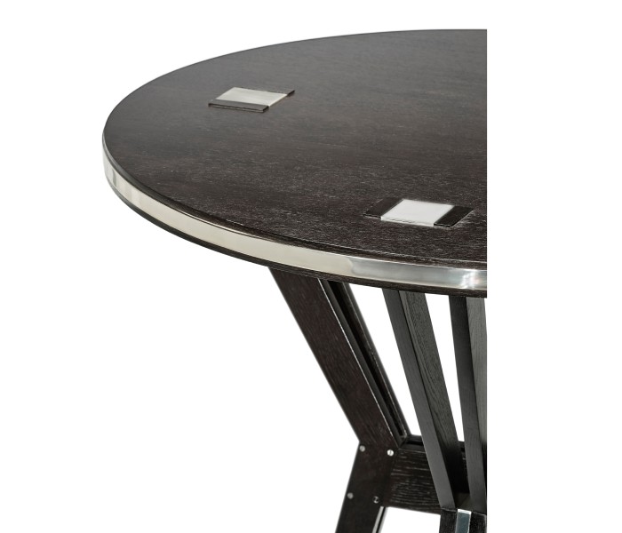 Architectural Circular Black Mocha Oak Bar Table 36